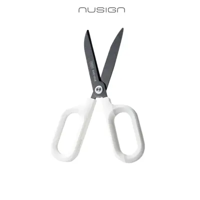 Корица на „Ножица Nusign Classic EQG157, 180 мм, сиви остриета с тефлоново покритие, симетрични дръжки, бяла"