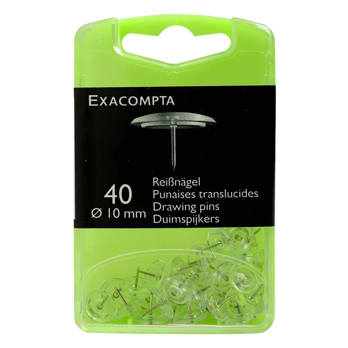 Кабъри EXACOMPTA, кристални, 10 мм, кутия 40 бр.
