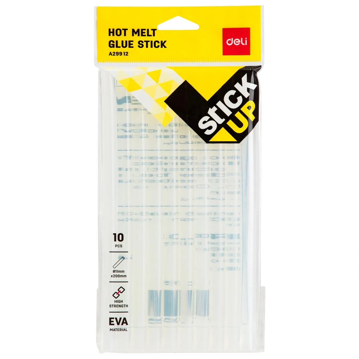 Лепилни пръчки Deli Stick Up EA29912, EVA, силиконови, D11 мм, 200 мм, 10 бр.
