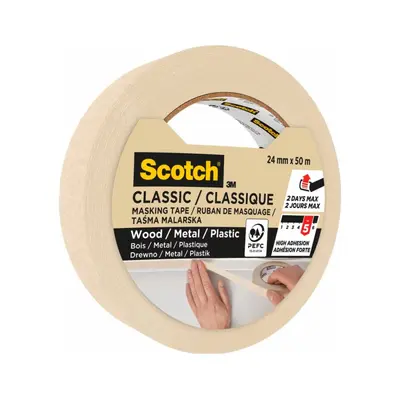 Корица на „Хартиена лента Scotch Classic 2450, 24 мм x 50 м, самозалепваща, бежова"