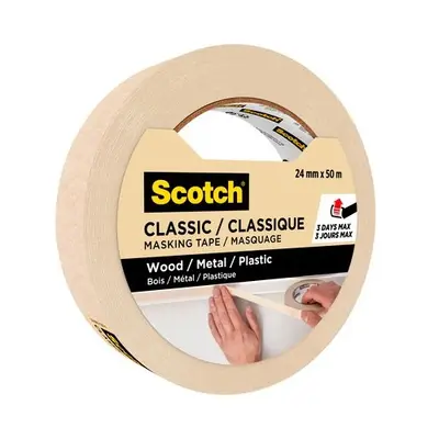 Корица на „Хартиена лента Scotch Classic 2450, 24 мм x 50 м, самозалепваща, бежова"