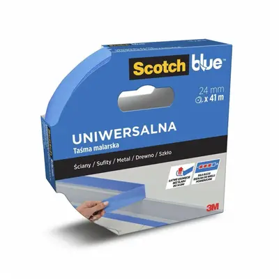 Корица на „Хартиена лента ScotchBlue™, 24 мм x 41 м, самозалепваща, акрилна, за всички повърхности, синя"