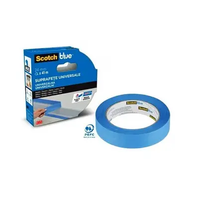 Корица на „Хартиена лента ScotchBlue™, 24 мм x 41 м, самозалепваща, акрилна, за всички повърхности, синя"