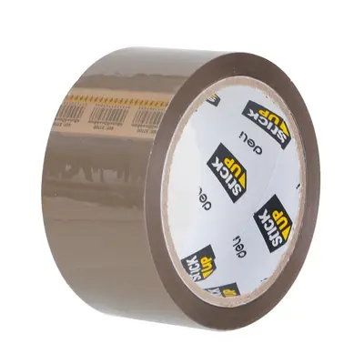 Корица на „Безшумна опаковъчна лента Deli Stick Up E37700, акрилна, кафява, 50 mic, 48 мм х 50 м"