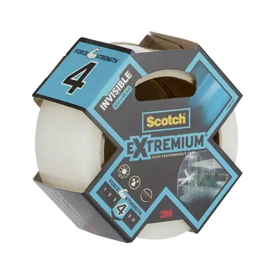 Корица на „Самозалепваща Duct лента Scotch® Extremium™ INVISIBLE, усилена, 48 мм x 20 м, невидима"