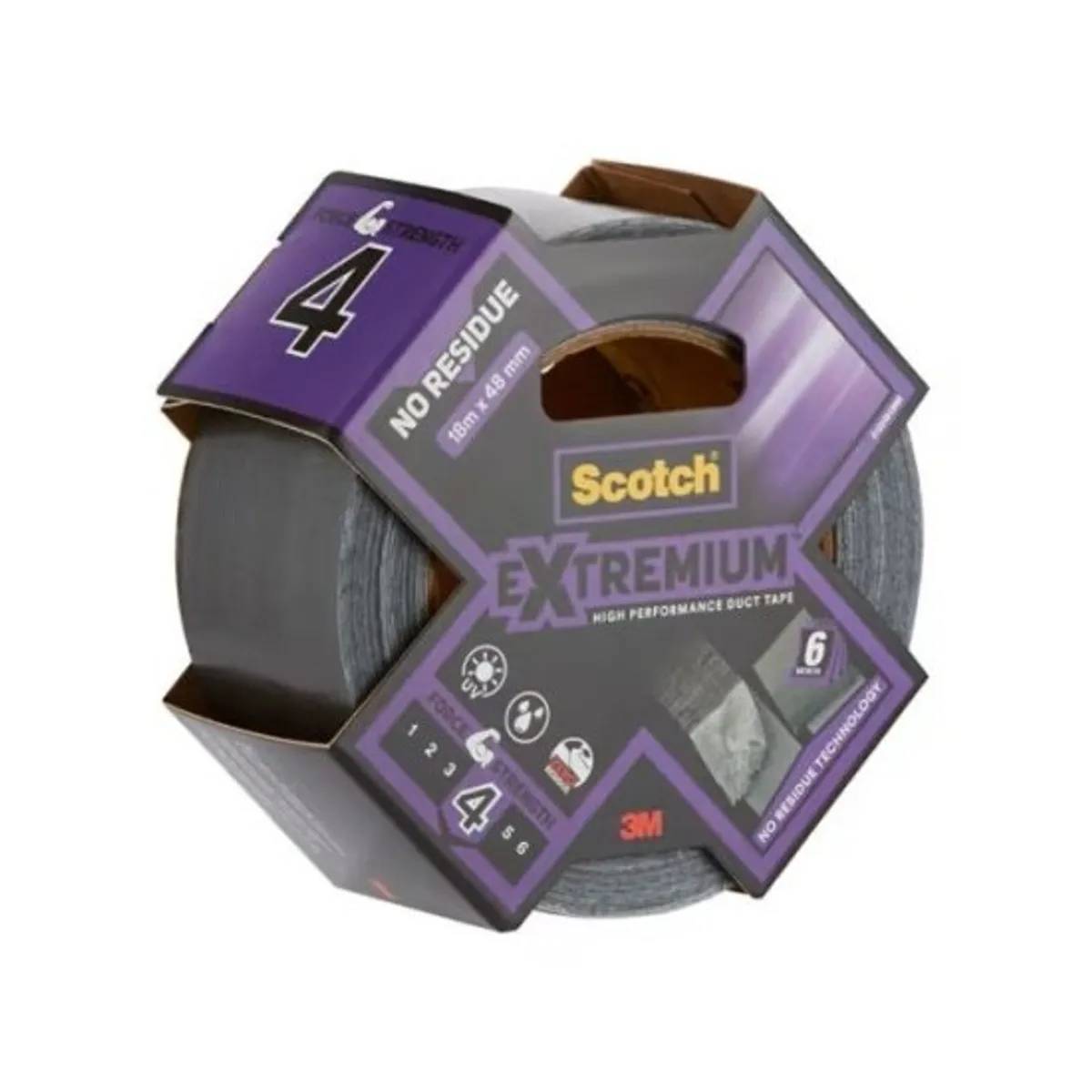 Самозалепваща Duct лента Scotch® Extremium™, без остатъци, 48 мм x 18.2 м, сребриста