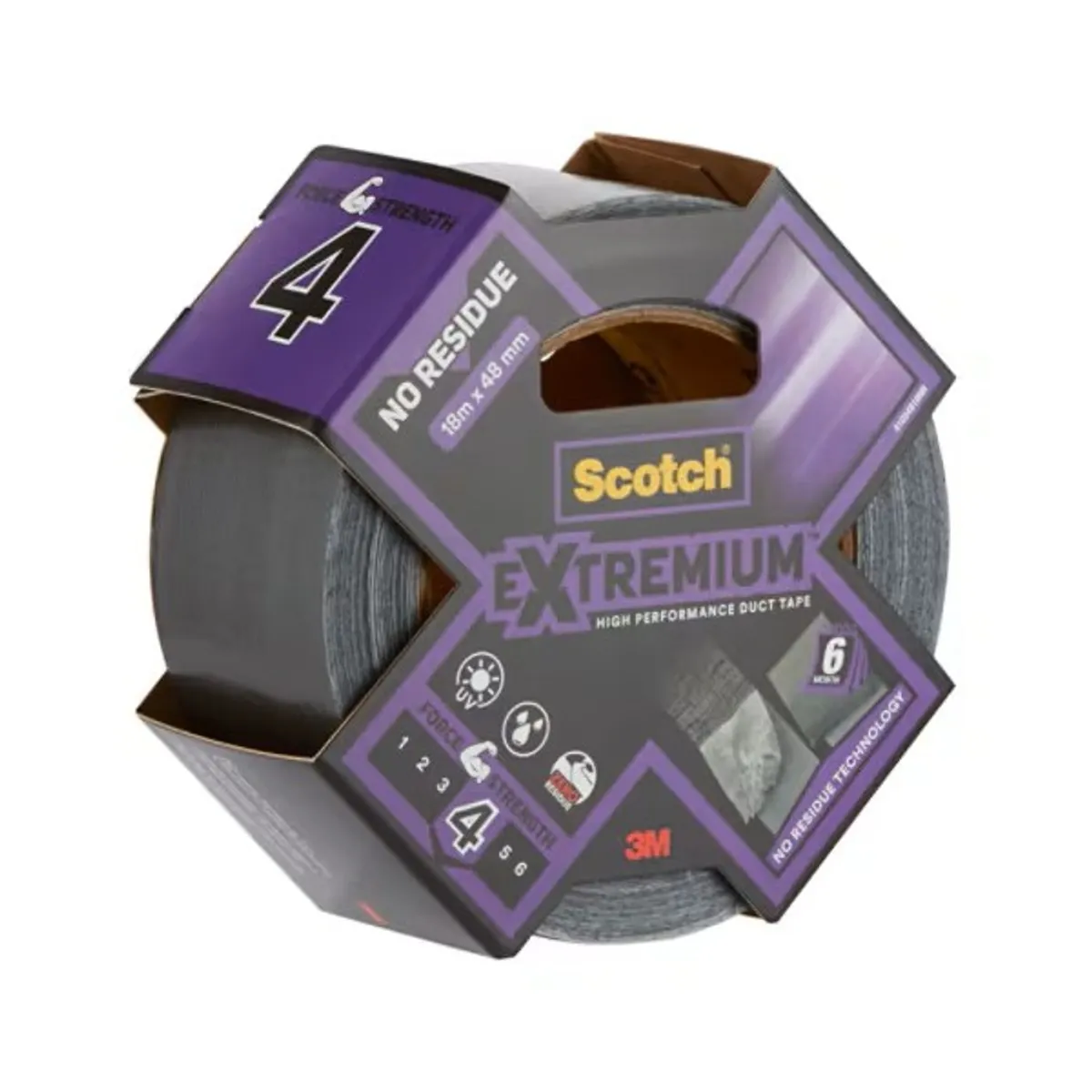 Корица на „Самозалепваща Duct лента Scotch® Extremium™, без остатъци, 48 мм x 18.2 м, сребриста"