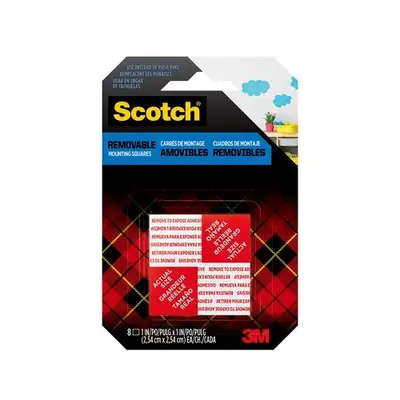 Корица на „Монтажни квадрати Scotch-FIX 108 Interior, 12.7 х 12.7 мм, презалепващи, издържливост 225 г, 64 бр."