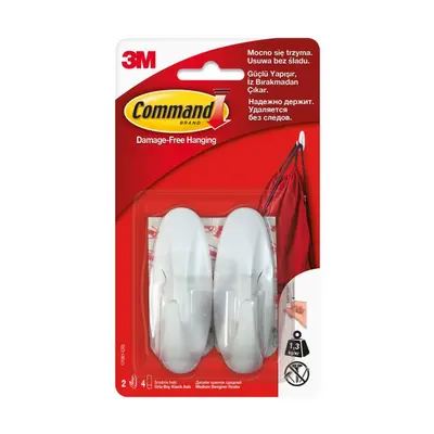 Корица на „Куки за окачване 3М Command™ 17081-CEE, Medium, 80x29x30 мм, 2 куки, 4 ленти, бели"