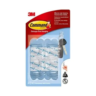 Корица на „Куки за окачвване 3М Command™ 17006CLR-CEE, Mini, 22x28 мм, 6 куки, 8 ленти, прозрачни"
