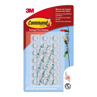 Корица на „Мини клипс за декорация 3М Command™, 17026CLR-CEE, 13x19x6 мм, прозрачен, 20 клипса + 24 ленти"