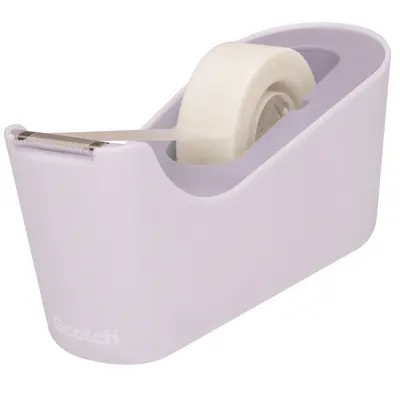 Корица на „Настолен тиксодържач Scotch C18L Lavender, за 19 мм х 33 м, 73х162х64 мм, лилав"