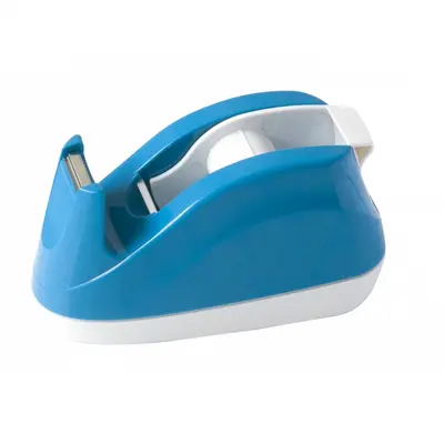 Корица на „Настолен тиксодържач Deli Vivid E808, 123x57x65 мм, за ленти до 19 мм х 33 м, син"