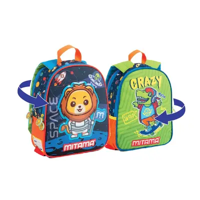Корица на „Раница за детска градина MITAMA Spinny LionSkate, 2 лица, 2 отделения"