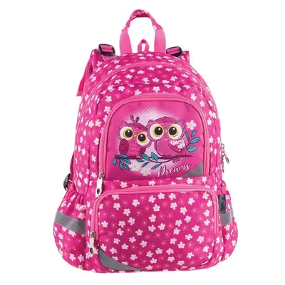 Корица на „Ученическа раница PULSE Anatomic Pink Owl, 3 отделения"