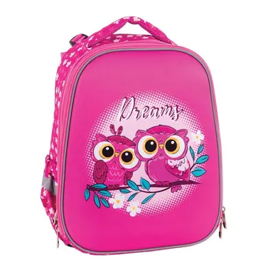 Корица на „Ученическа раница PULSE Anatomic Cube Pink Owl, 2 отделения"