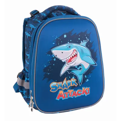 Корица на „Ученическа раница PULSE Anatomic Cube Shark Attack, 2 отделения"