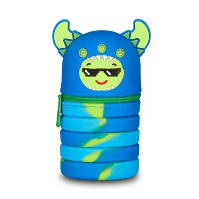 Корица на „Силиконов несесер MITAMA BOOM! Monster Boy, разтягащ се, d7см, 13-20 см, синьо чудовище"