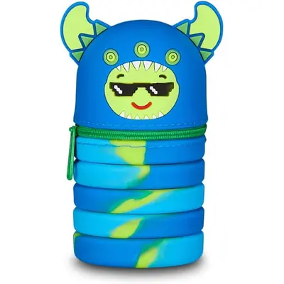 Корица на „Силиконов несесер MITAMA BOOM! Monster Boy, разтягащ се, d7см, 13-20 см, синьо чудовище"