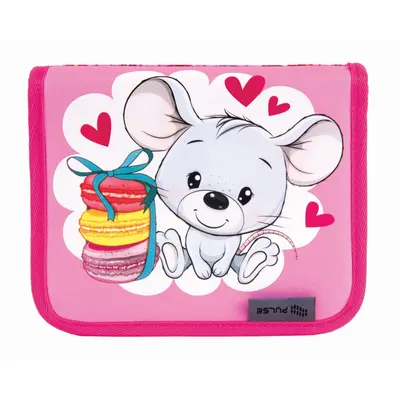 Корица на „Несесер без пълнеж PULSE Happy Mouse, едно отделение и два капака, розов"