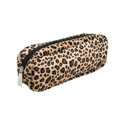 Корица на „Несесер EXACOMPTA Leopard, с цип, 22х6х8 см, мека изкуствена кожа с леопардов принт"
