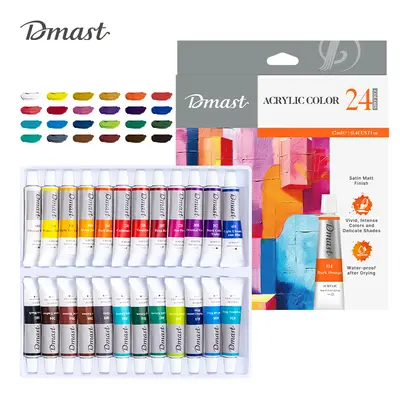 Корица на „Акрилни бои Deli Dmast EC331-24, в тубички 12 мл, 24 цвята"