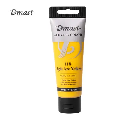Корица на „Акрилна боя Deli Dmast EC330-LAY, в тубичка 75 мл, 118 light azo yellow"