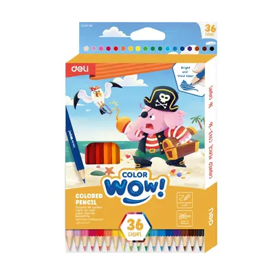Корица на „Цветни моливи Deli Color wow! EC143-36, шестоъгълно тяло, 36 цвята"