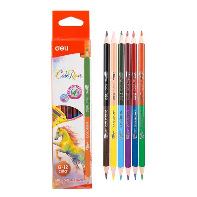 Корица на „Двувърхи цветни моливи Deli ColoRun EC00500, триъгълно тяло, 12 цвята"