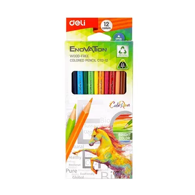 Корица на „Цветни моливи Deli Enovation EC113 -12 цв.-дълги"