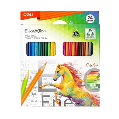 Корица на „Цветни моливи Deli Enovation EC113 -24 цв.-дълги"