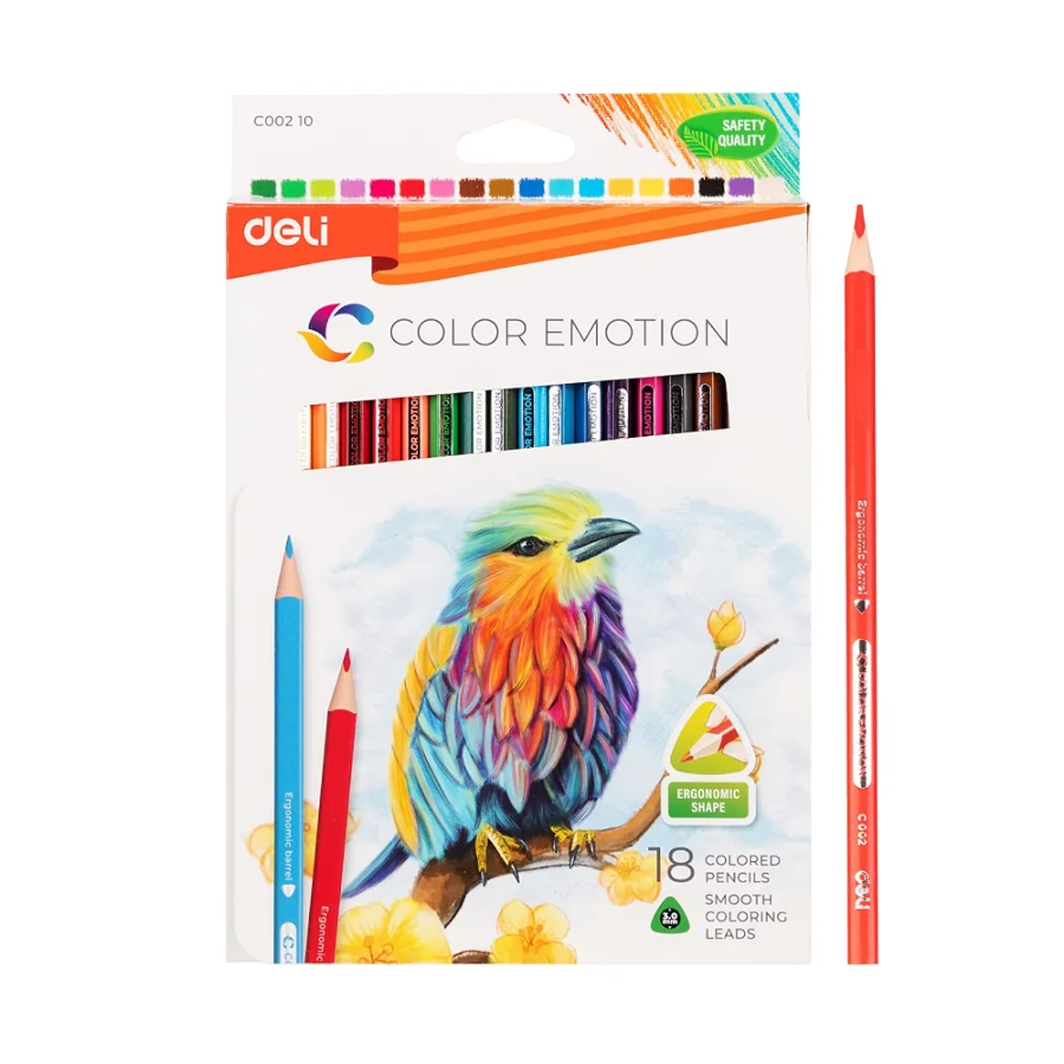 Цветни моливи Deli Color Emotion EC00210, триъгълно тяло, 18 цвята