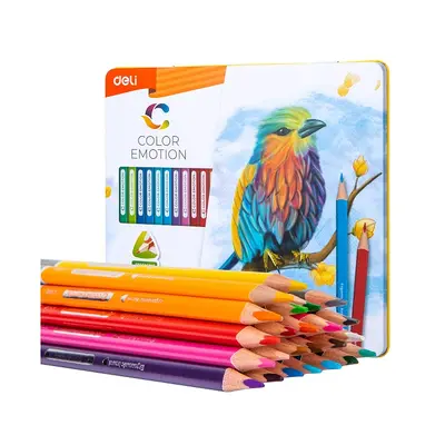 Корица на „Цветни моливи Deli Color Emotion-24 цв.-мет.кут."