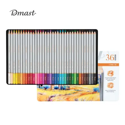 Корица на „Цветни моливи Deli Dmast EC300-36, кръгло тяло, 36 цвята, в метална кутия"