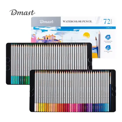 Корица на „Акварелни цветни моливи Deli Dmast EC301-72, кръгло тяло, 72 цвята + четка, в метална кутия"