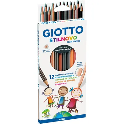 Корица на „Цветни моливи GIOTTO STILNOVO Skin Tones, шестоъгълно тяло, 12 цвята"