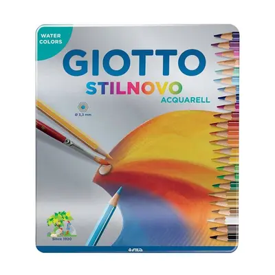 Корица на „Акварелни цветни моливи GIOTTO STILNOVO ACQUARELL, шестоъгълно тяло, 24 цвята, в метална кутия"
