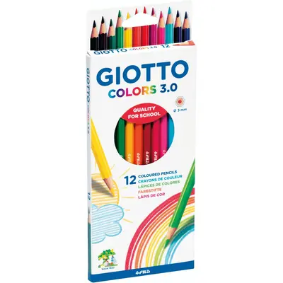 Корица на „Цветни моливи GIOTTO COLORS 3.0, шестоъгълно тяло, 12 цвята"