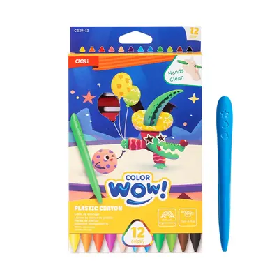 Корица на „Пастели пластик Deli Color wow! EC229-12, ф 11 мм, 107 мм, 12 цвята"