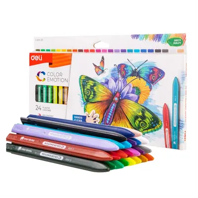 Корица на „Пастели пластик Deli Color Emotion EC20020, ф 8 мм, 110 мм, 24 цвята"