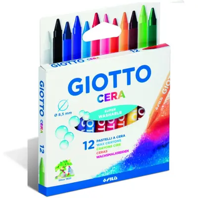 Корица на „Восъчни пастели GIOTTO CERA, ф 8.5 мм, 90 мм, 12 цвята"