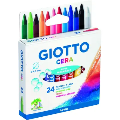 Корица на „Восъчни пастели GIOTTO CERA, ф 8.5 мм, 90 мм, 24 цвята"