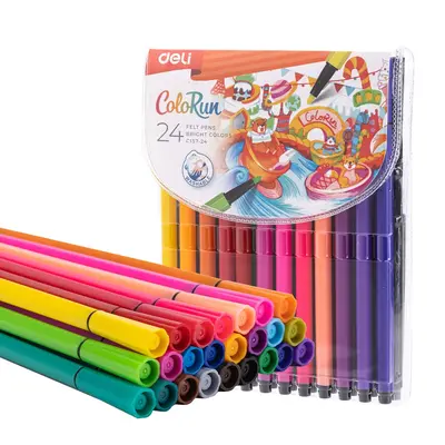 Корица на „Флумастери Deli ColoRun EC157-24, 24 цвята, PVC опаковка"