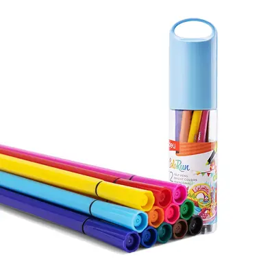 Корица на „Флумастери Deli ColoRun EC156-12, 12 цвята, тубус"