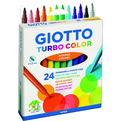 Корица на „Флумастери GIOTTO Turbo Color, връх 2.8 мм, 24 цвята"