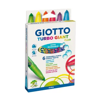 Корица на „Джъмбо флумастери GIOTTO Turbo Giant Fluo, връх 7.5 мм, 6 интензивни цвята"
