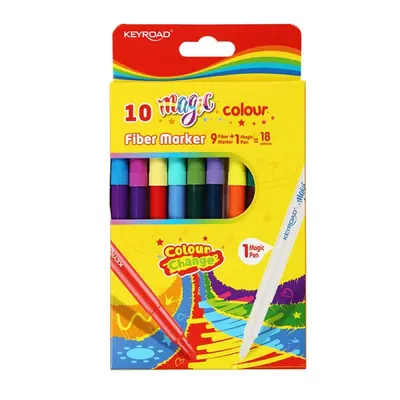 Корица на „Флумастери с променящи се цветове KEYROAD MAGIC COLOUR, 9 цвята + 1 магически"