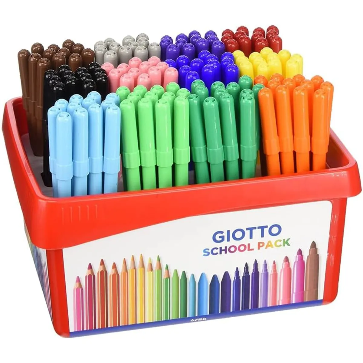 Флумастери GIOTTO Turbo Color School Pack, връх 2.8 мм, 12 цвята, 144 бр.