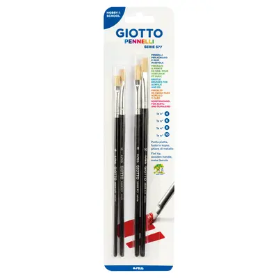Корица на „Комплект четки за рисуване GIOTTO Art 577, плоски №4, 6, 8, 10"