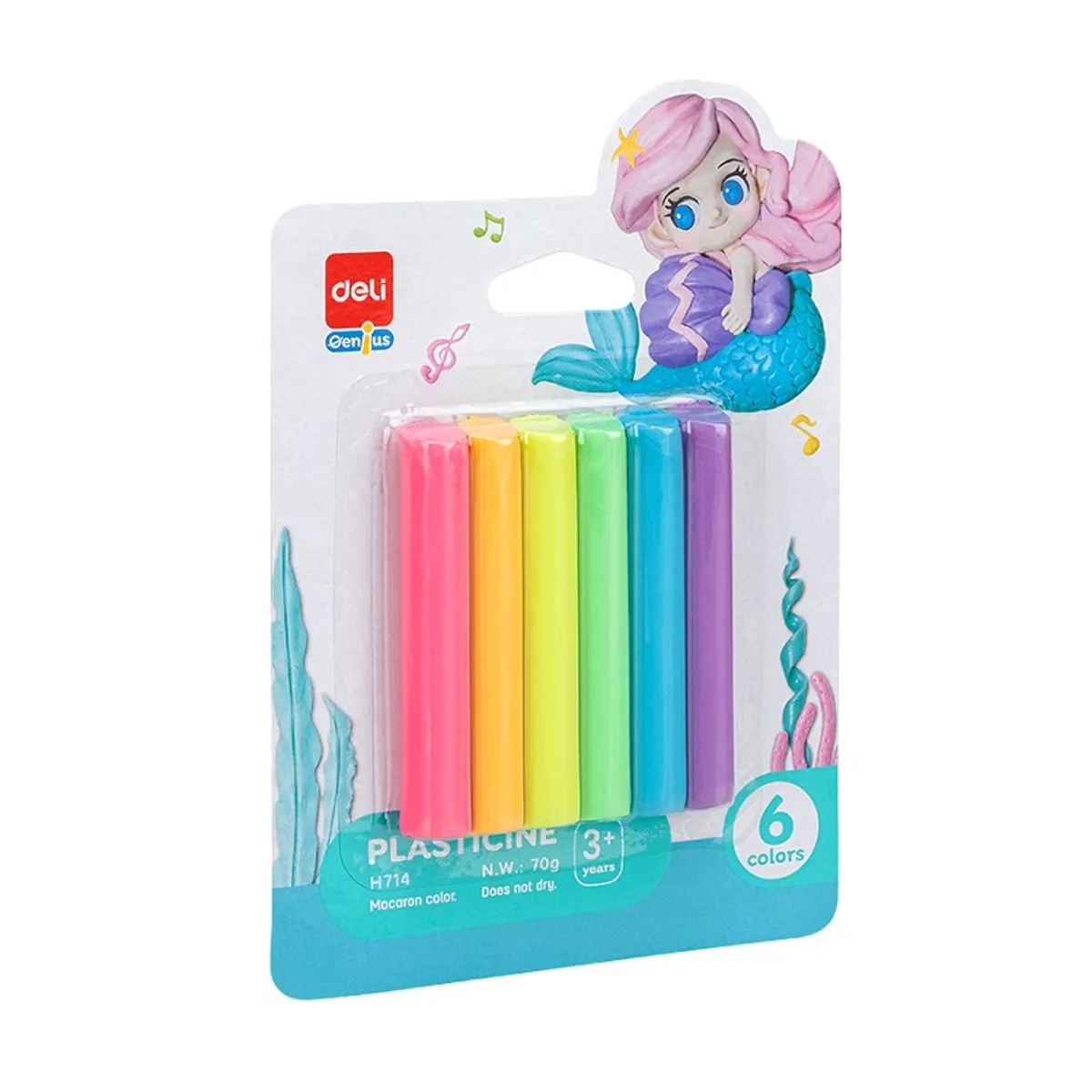 Пластилин Deli Genius Mermaid EH714 - 6 цв.